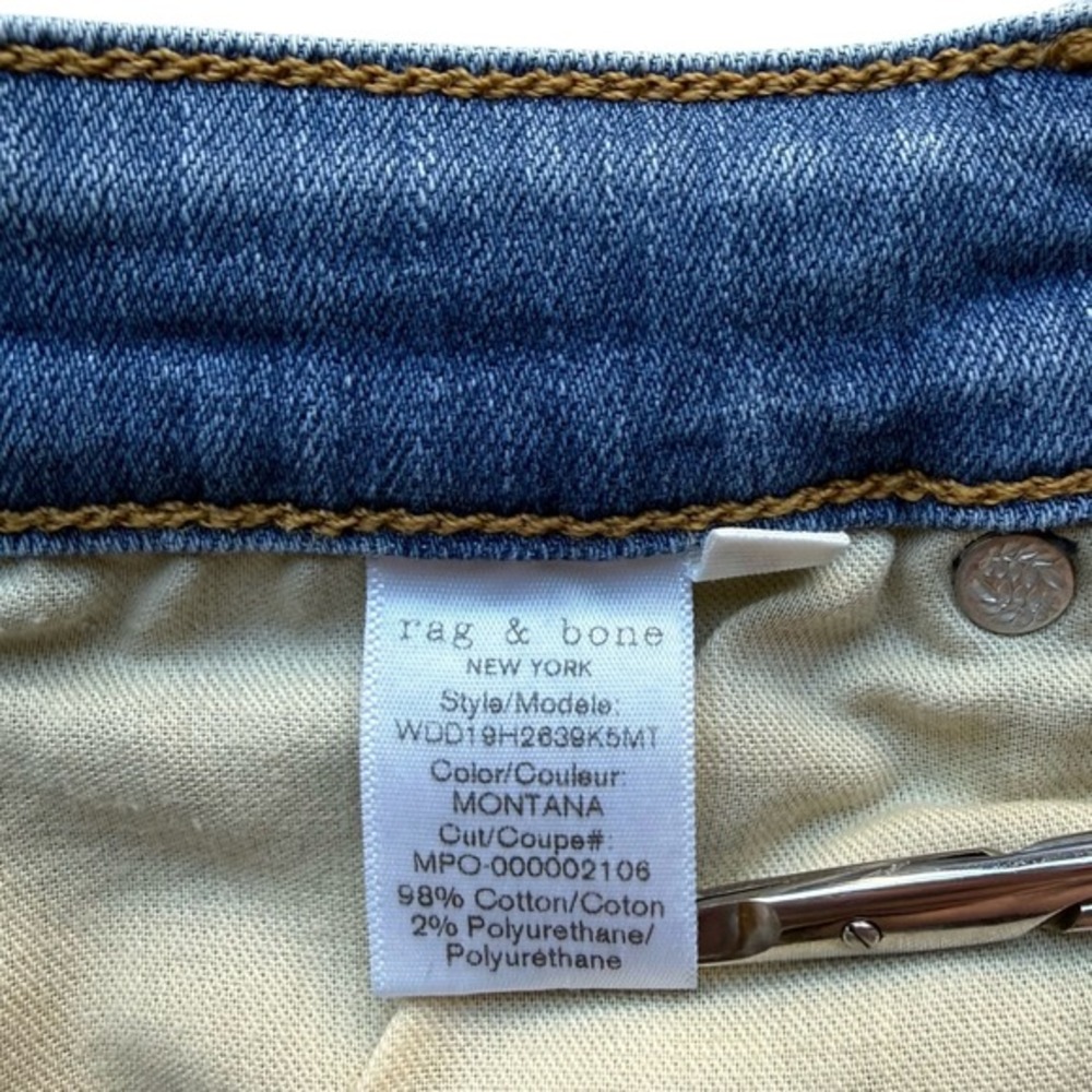 Rag & Bone Nina High Rise Ankle Skinny Jeans Button Fly Montana Wash Size 29 - Picture 6 of 8